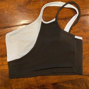 Light blue and black one shoulder tank top!